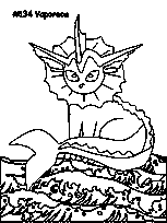coloriage pokemon vaporeon